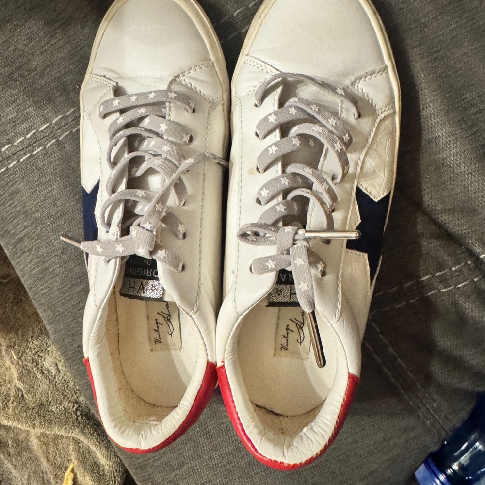 Vintage Havana White and Red Sneakers